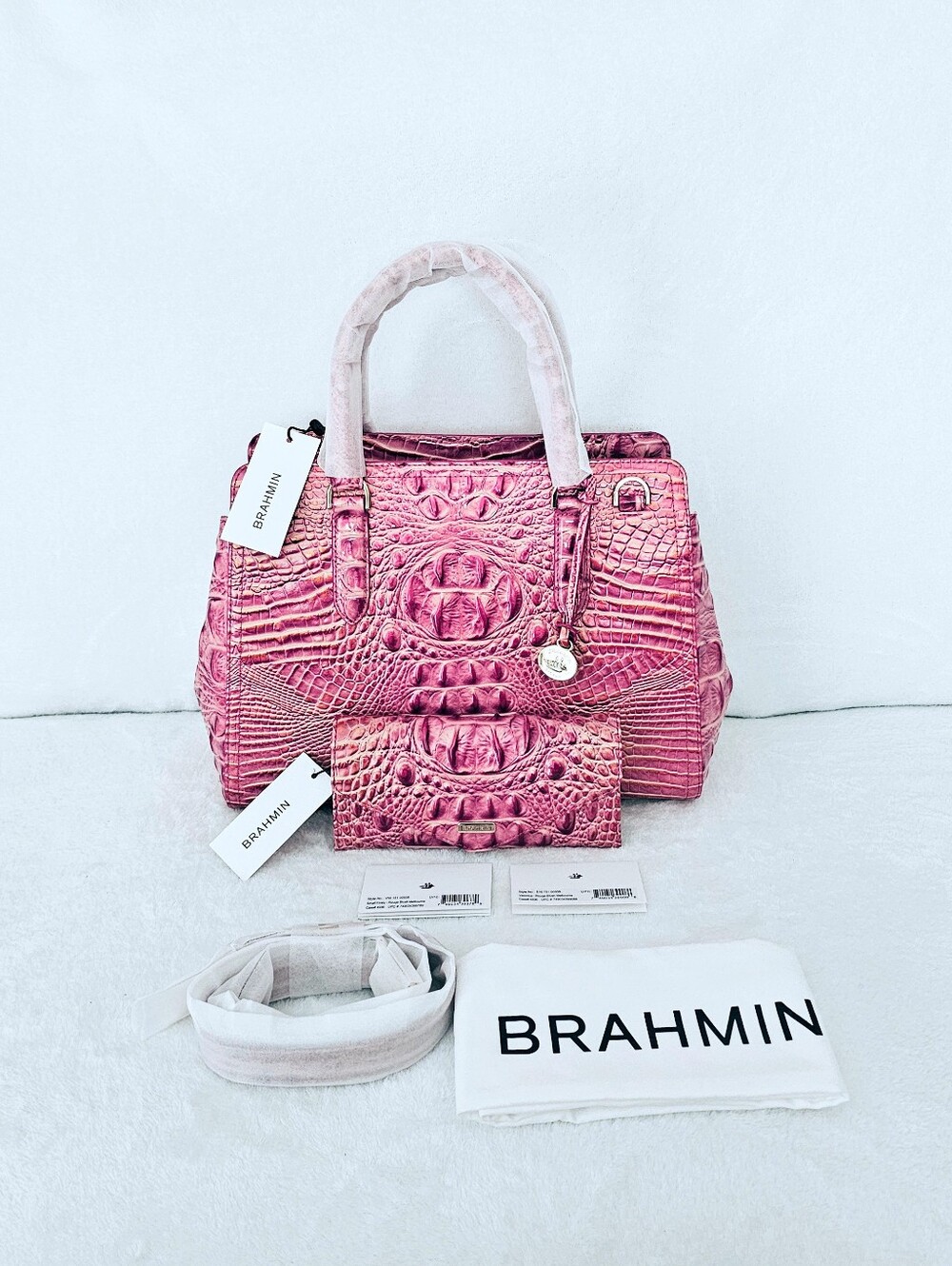 NWT Brahmin ROUGE BLUSH Small Finley w/Veronica Wallet